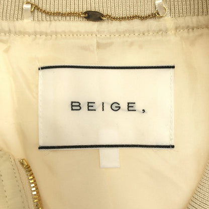 BEIGE ベイジ ホワイト キルティング×フェイクレザー 切替 ブルゾン トップス