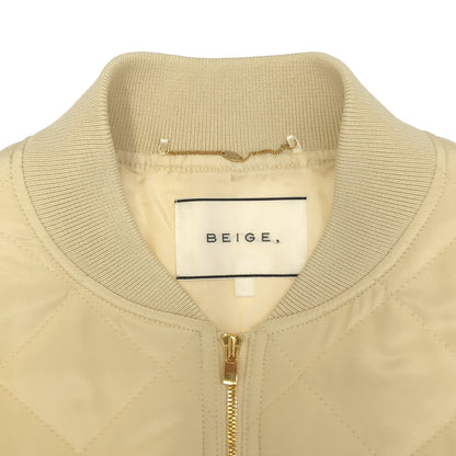 BEIGE ベイジ ホワイト キルティング×フェイクレザー 切替 ブルゾン トップス