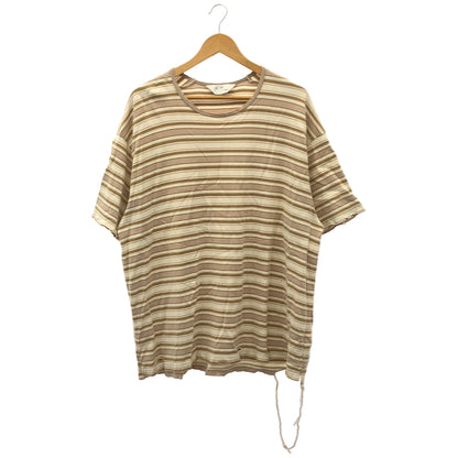 ベージュ マルチボーダー Tシャツ トップス