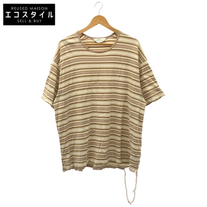 ベージュ マルチボーダー Tシャツ トップス