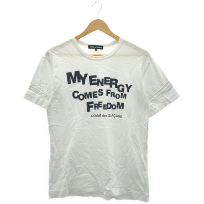 COMMEdesGARCONS コムデギャルソン ホワイト MY ENERGY COMES FROM FREEDOM Tシャツ トップス