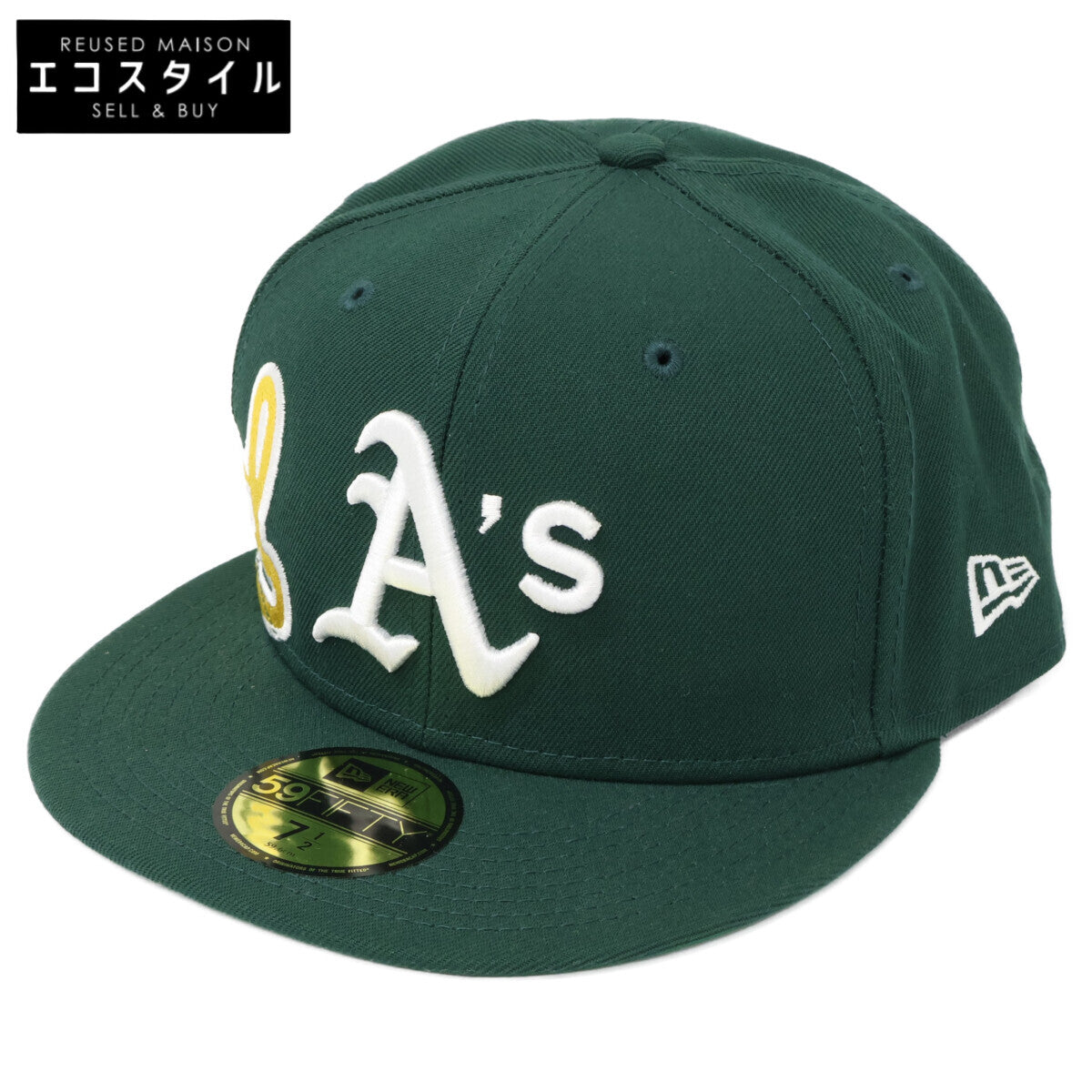 New Era ニューエラ 【美品】オークランド アスレチックス 59FIFTY サイドスプリット キャップ 帽子