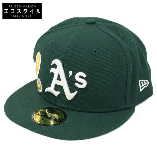 New Era ニューエラ 【美品】オークランド アスレチックス 59FIFTY サイドスプリット キャップ 帽子