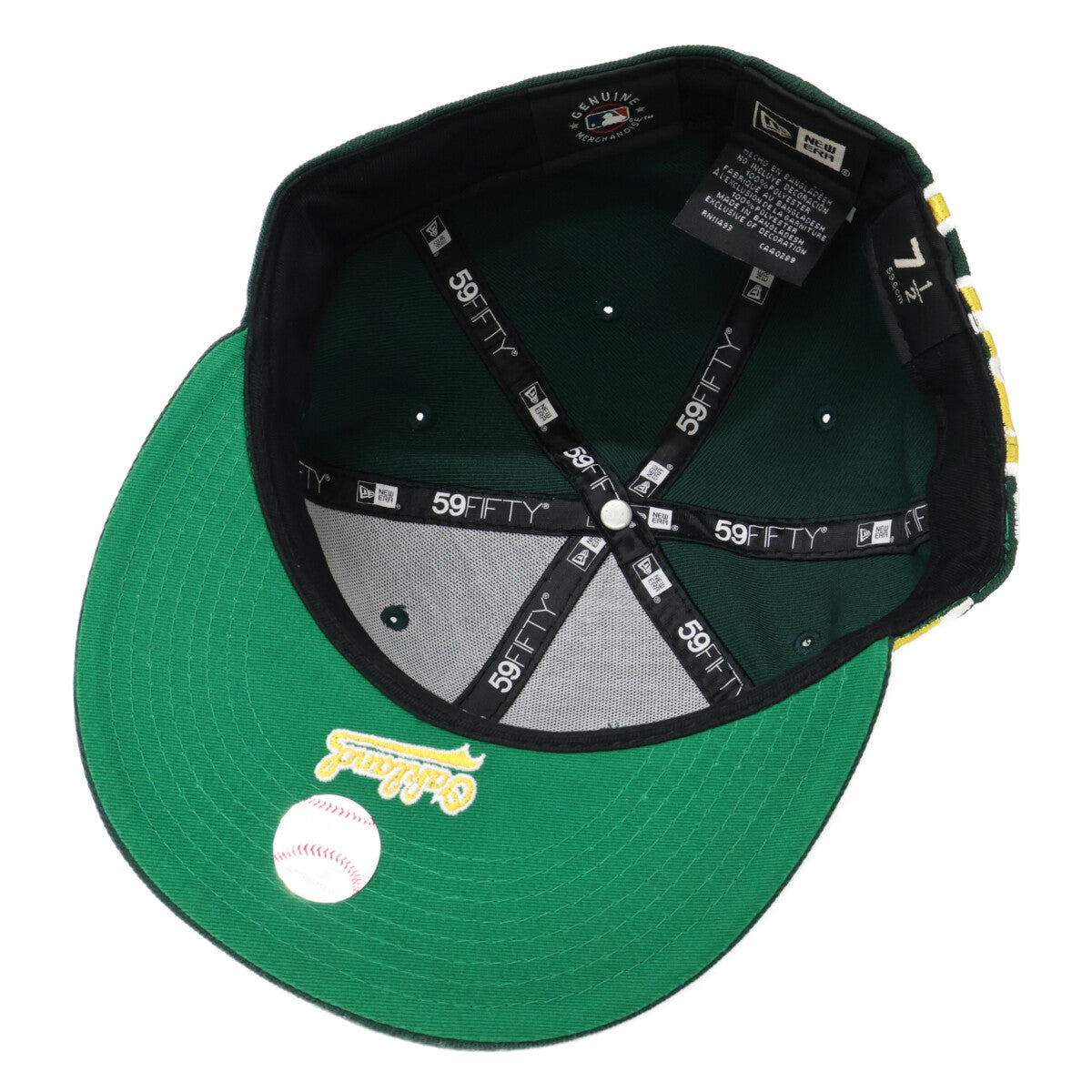 New Era ニューエラ 【美品】オークランド アスレチックス 59FIFTY サイドスプリット キャップ 帽子