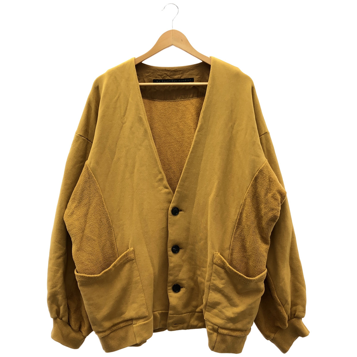 my beautiful landlet マイ ビューティフル ランドレット 24SS マスタード HEAVY FRENCH TERRY CARDIGAN トップス