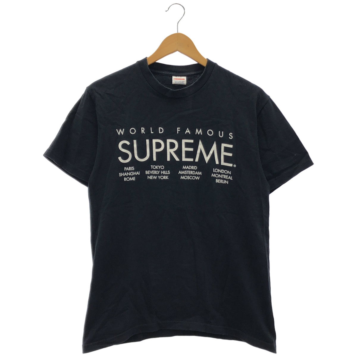 Supreme シュプリーム ブラック WORLDFAMOUSプリント 半袖 Tシャツ トップス