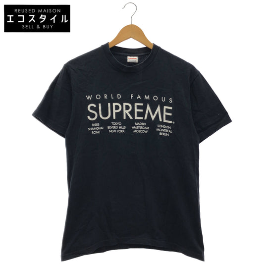 Supreme シュプリーム ブラック WORLDFAMOUSプリント 半袖 Tシャツ トップス
