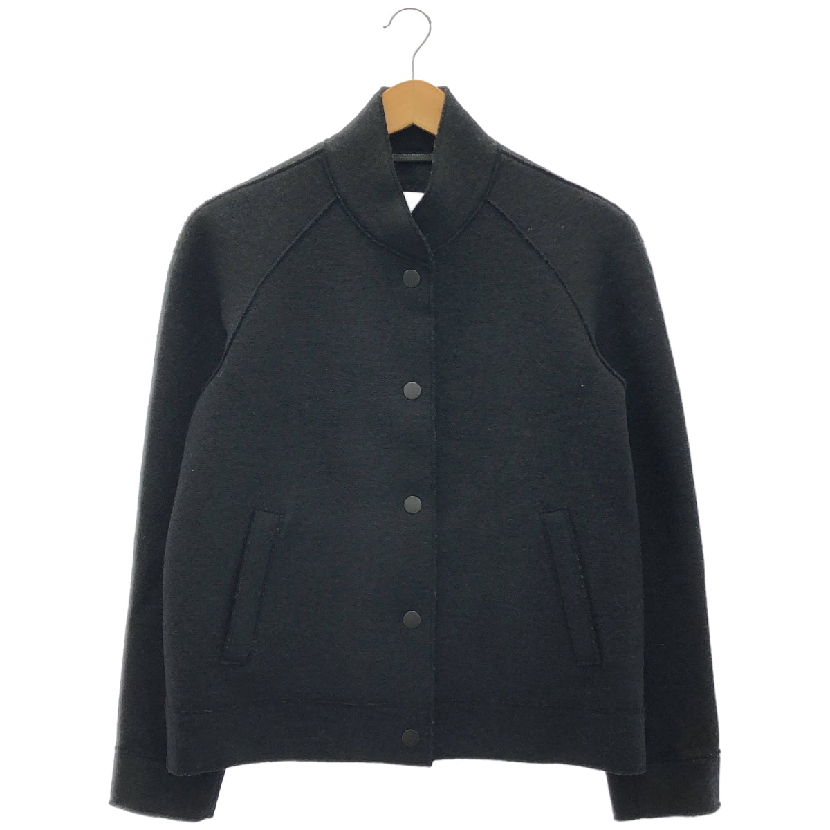 HARRIS WHARF LONDON ハリスワーフロンドン ブラック ウール ノーカラージャケット トップス