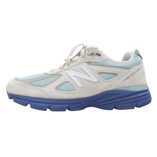 NEW BALANCE ニューバランス 美品 990V4 ローカットスニーカー シューズ メンズ ライトブルー×グレー 26.5cm U990MB4 シューズ