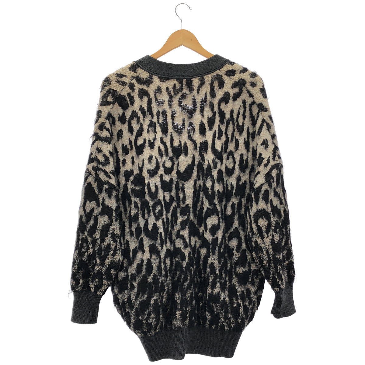 STELLA McCARTNEY ステラマッカートニー ブラック ウール レオパード ニットカーディガン トップス