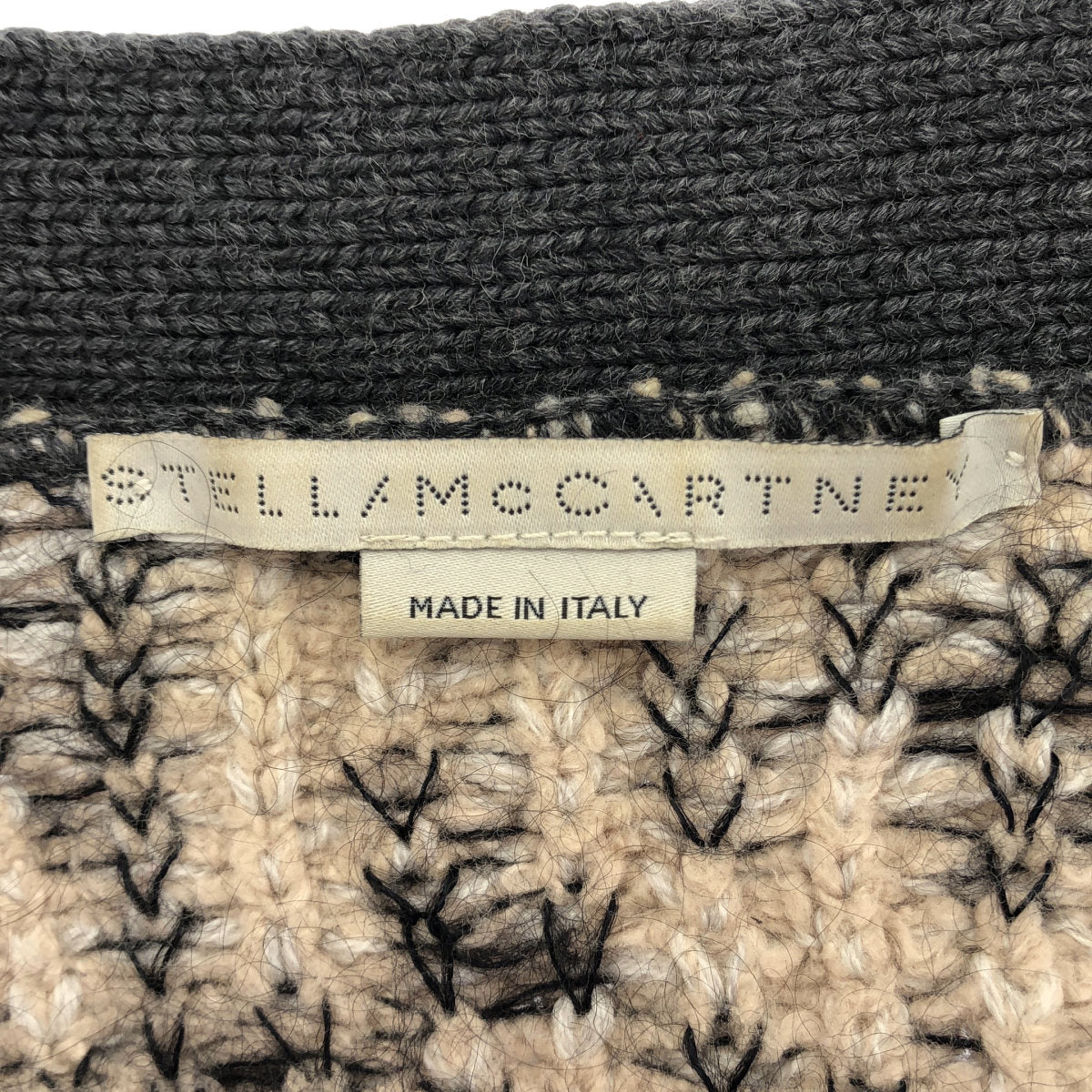STELLA McCARTNEY ステラマッカートニー ブラック ウール レオパード ニットカーディガン トップス