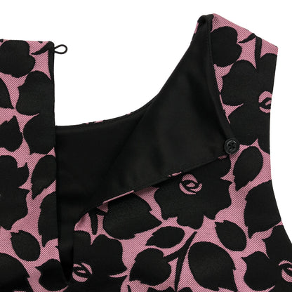 Kate spade ケイトスペード ピンク×ブラック 花柄 フリンジ ノースリーブトップス トップス