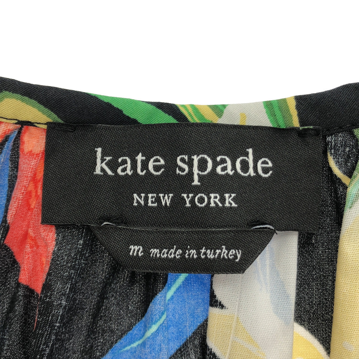 Kate spade ケイトスペード ブラック系 花柄 半袖ワンピース トップス