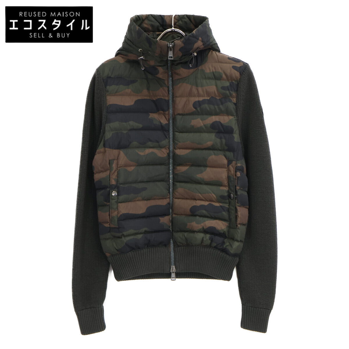 MONCLER モンクレール 【美品】B20919407800 MAGLIONE TRICOT CARDIGAN カモフラ ニット/ダウン切替 フーディジャケット ジャケット