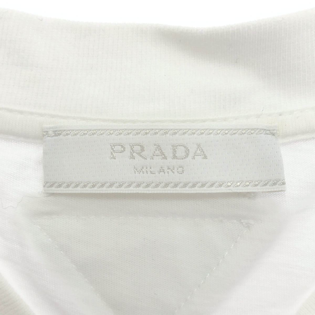 PRADA プラダ UJM493 S181 ILJK ホワイト Vネック Tシャツ トップス