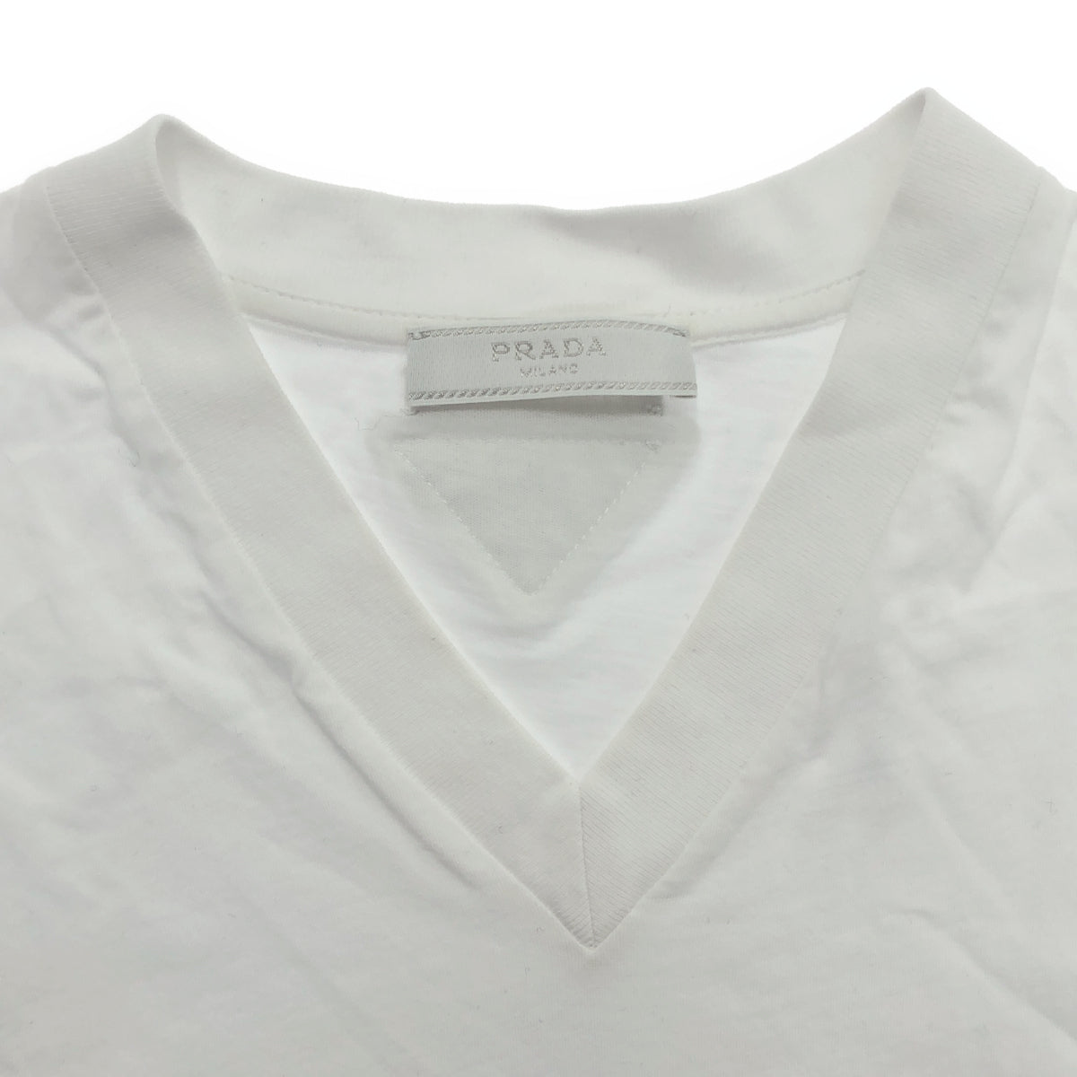 PRADA プラダ UJM493 S181 ILJK ホワイト Vネック Tシャツ トップス
