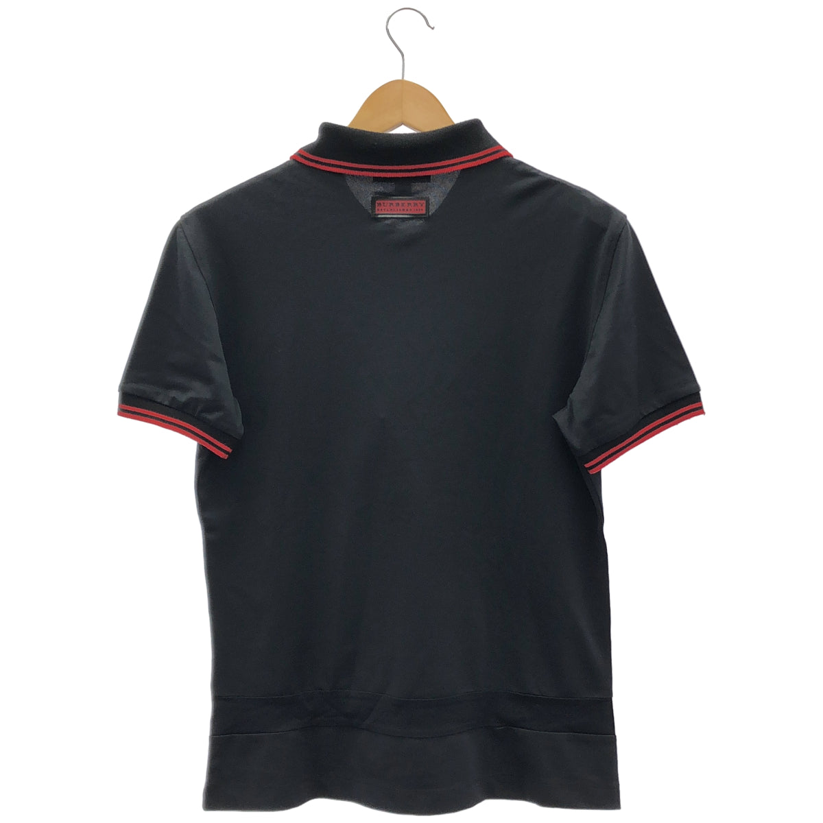 BURBERRY バーバリー ブラック×レッド ハーフジップ 半袖トップス トップス