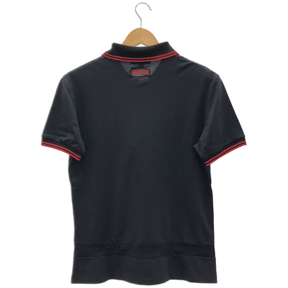 BURBERRY バーバリー ブラック×レッド ハーフジップ 半袖トップス トップス