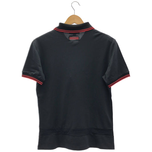 BURBERRY バーバリー ブラック×レッド ハーフジップ 半袖トップス トップス