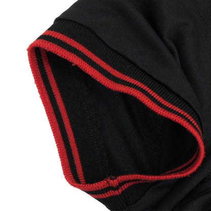 BURBERRY バーバリー ブラック×レッド ハーフジップ 半袖トップス トップス