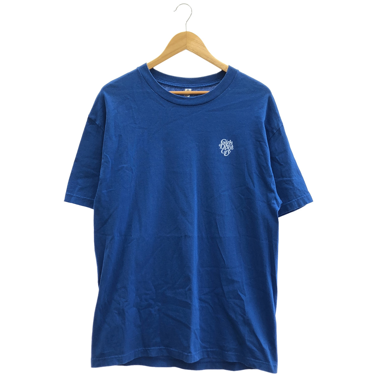 GIRLS DON'T CRY ガールズドントクライ ブルー ロゴ コットン ショートスリーブ Tシャツ トップス