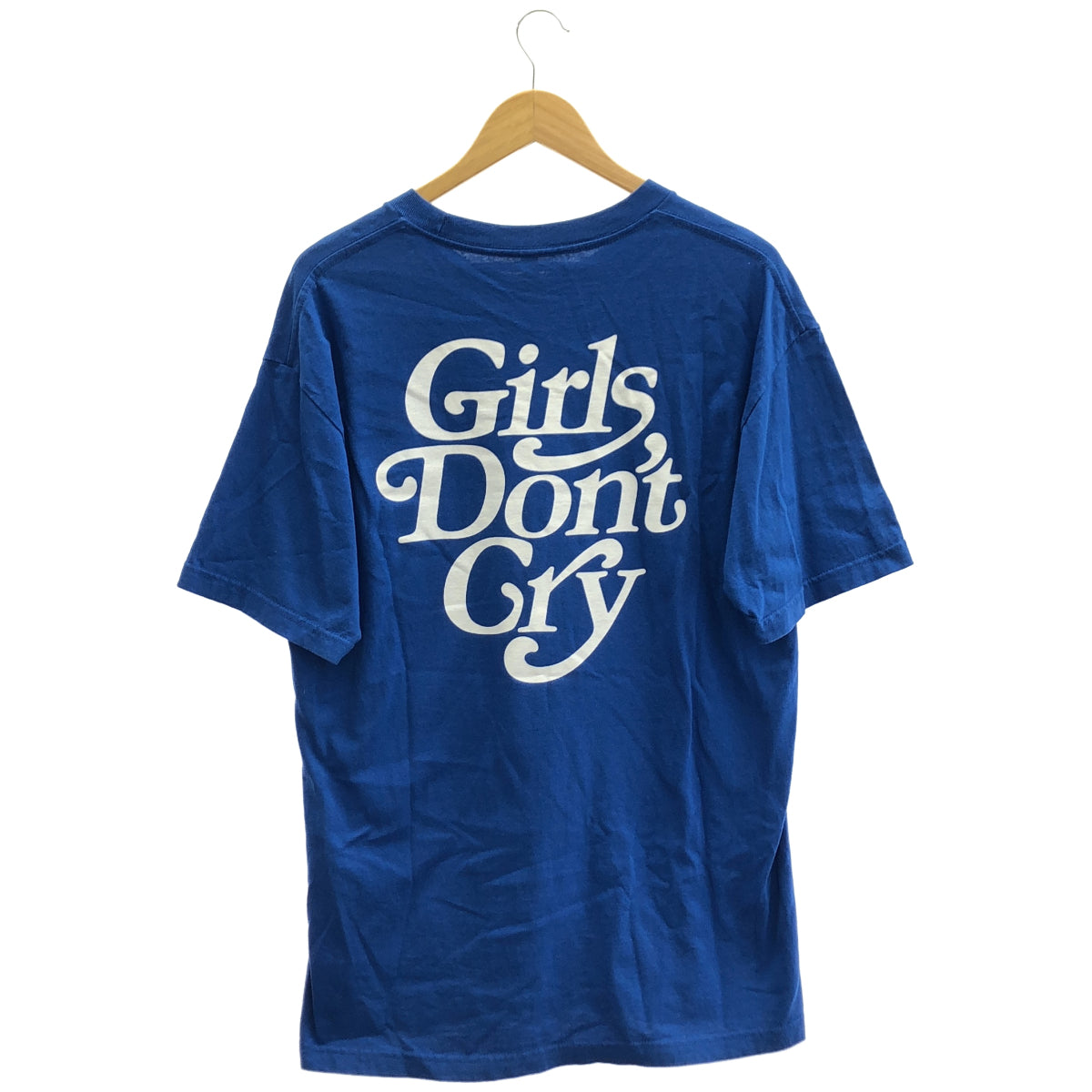 GIRLS DON'T CRY ガールズドントクライ ブルー ロゴ コットン ショートスリーブ Tシャツ トップス