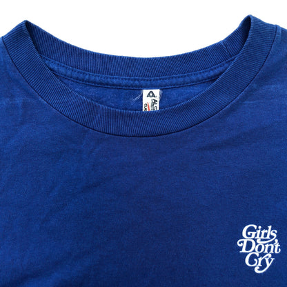 GIRLS DON'T CRY ガールズドントクライ ブルー ロゴ コットン ショートスリーブ Tシャツ トップス