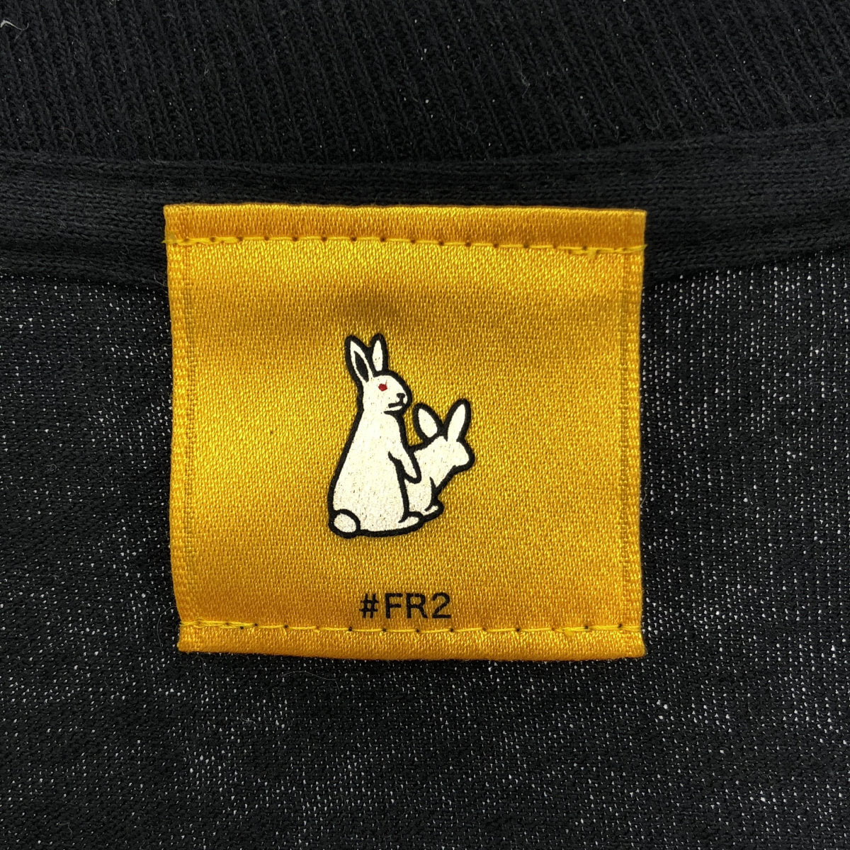 FR2 エフアールツー ブラック 頭狂色情兎 コットン ショートスリーブTシャツ トップス