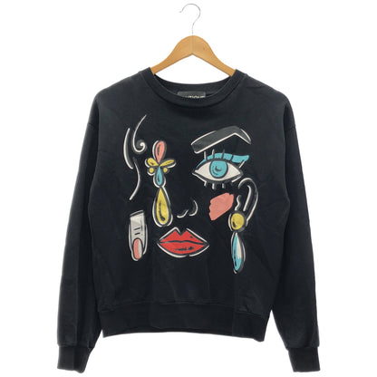 MOSCHINO モスキーノ ブラック グラフィックプリント コットン Tシャツ トップス