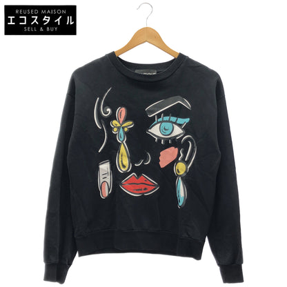 MOSCHINO モスキーノ ブラック グラフィックプリント コットン Tシャツ トップス