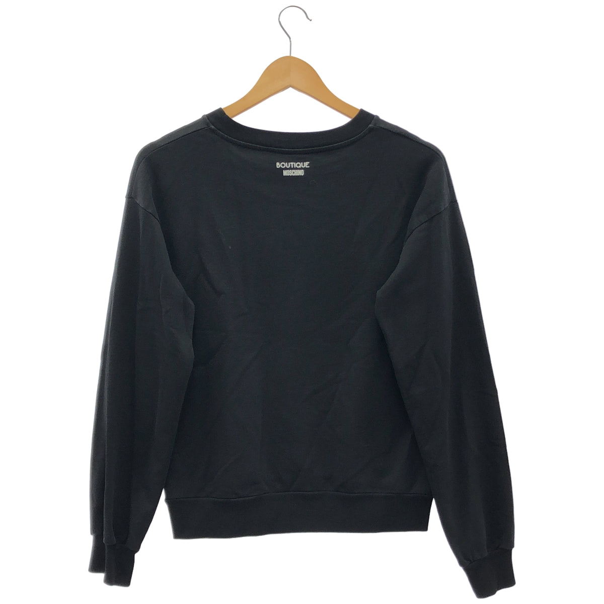 MOSCHINO モスキーノ ブラック グラフィックプリント コットン Tシャツ トップス