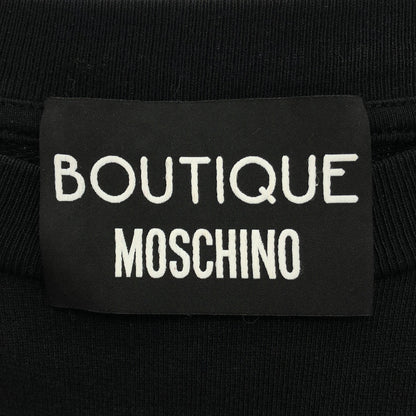 MOSCHINO モスキーノ ブラック グラフィックプリント コットン Tシャツ トップス