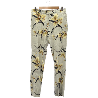 ETRO エトロ グレー ボタニカル 総柄 スリムフィット パンツ ボトムス