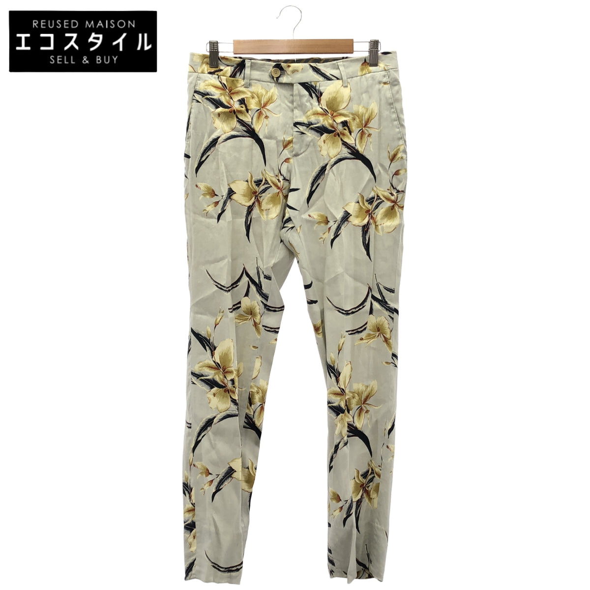 ETRO エトロ グレー ボタニカル 総柄 スリムフィット パンツ ボトムス