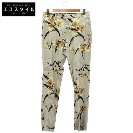 ETRO エトロ グレー ボタニカル 総柄 スリムフィット パンツ ボトムス