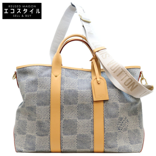 LOUIS VUITTON Louis Vuitton 24 N40702 Damier Denim 3D Weekend Tote NM Tote Bag
