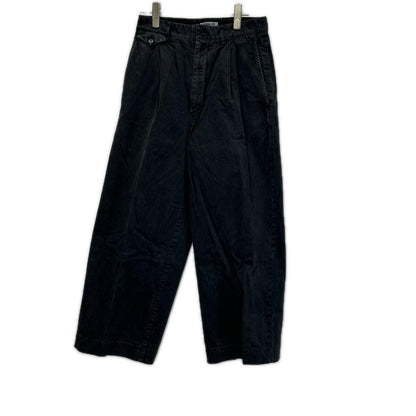 AURALEE オーラリー A26SP05LF ブラック GARMENT-DYED FINX LIGHT CHINO ONE-TUCK WIDE PANTS ボトムス