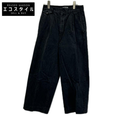 AURALEE オーラリー A26SP05LF ブラック GARMENT-DYED FINX LIGHT CHINO ONE-TUCK WIDE PANTS ボトムス