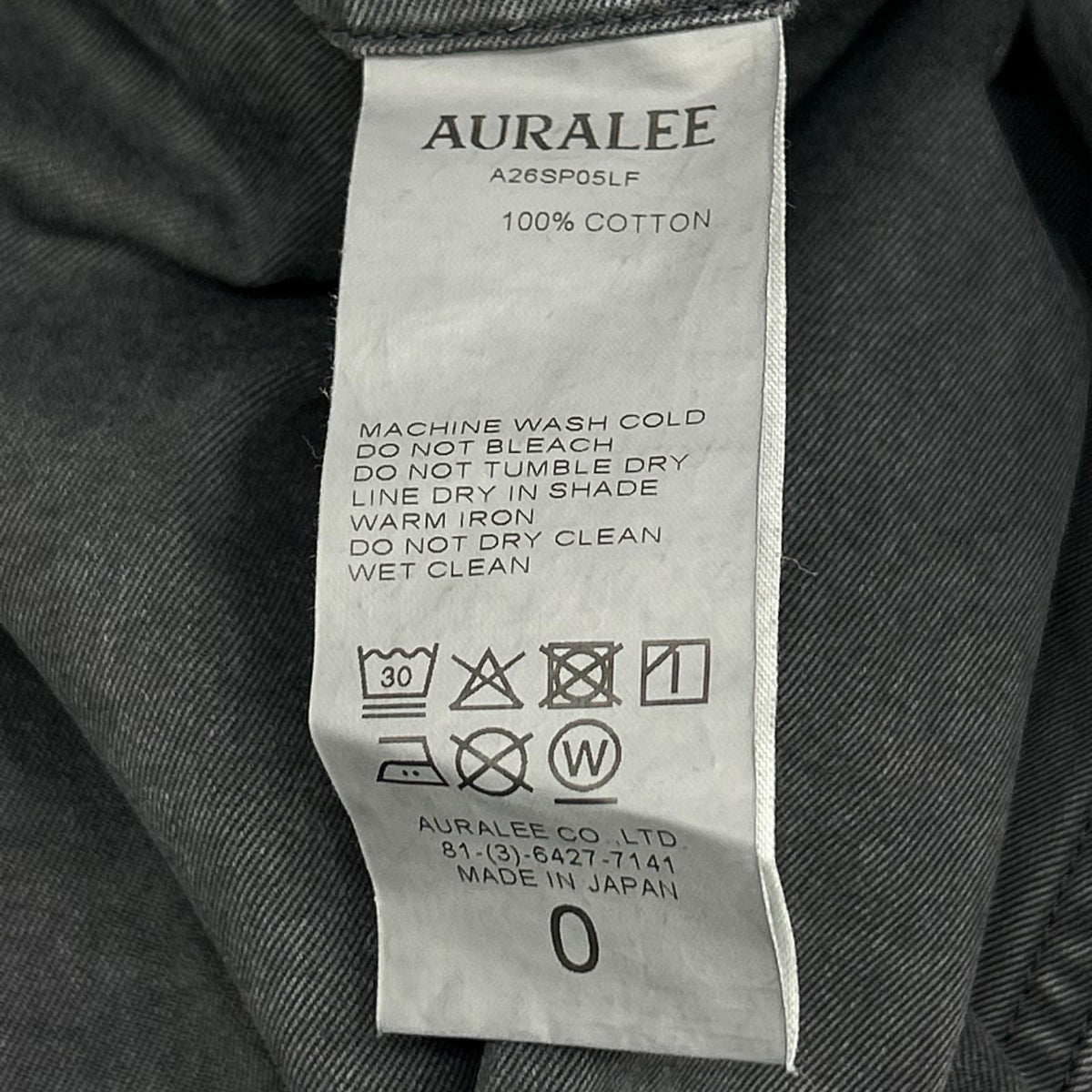 AURALEE オーラリー A26SP05LF ブラック GARMENT-DYED FINX LIGHT CHINO ONE-TUCK WIDE PANTS ボトムス