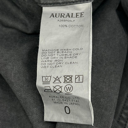 AURALEE オーラリー A26SP05LF ブラック GARMENT-DYED FINX LIGHT CHINO ONE-TUCK WIDE PANTS ボトムス