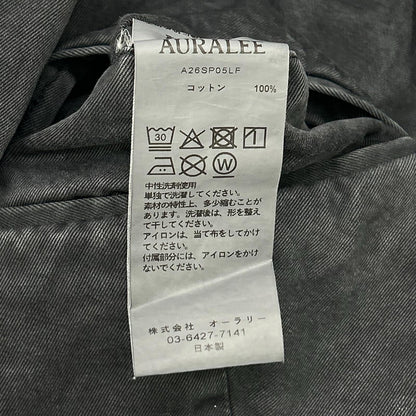 AURALEE オーラリー A26SP05LF ブラック GARMENT-DYED FINX LIGHT CHINO ONE-TUCK WIDE PANTS ボトムス