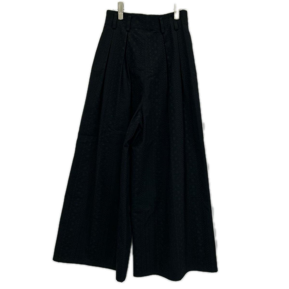 SEEALL シーオール ブラック レース ワイド タック パンツ ボトムス