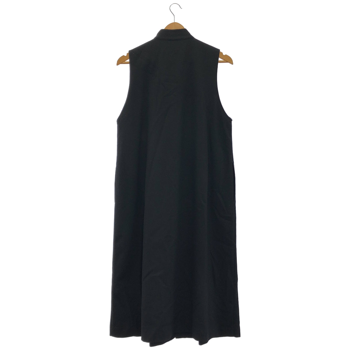 midiumi ミディウミ ブラック ウール ノースリーブ ワンピース トップス