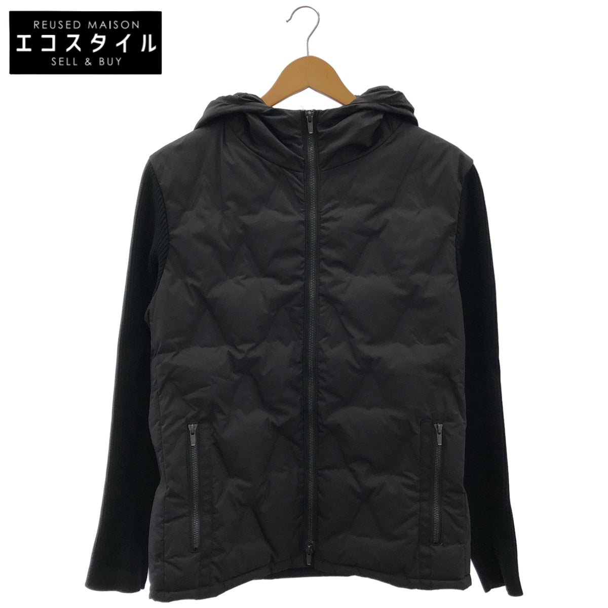 HIGH STREET ハイストリート 632-0215005 ブラック 切り替えダウンジャケット トップス