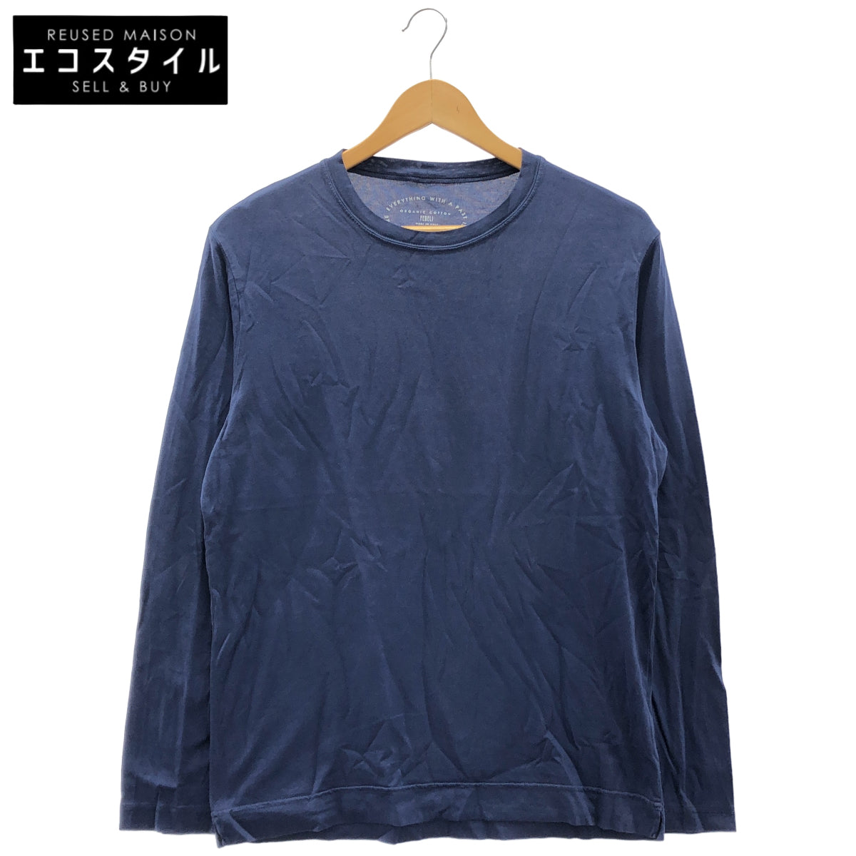 FEDELI フェデリ ブルー オーガニック コットン Tシャツ トップス