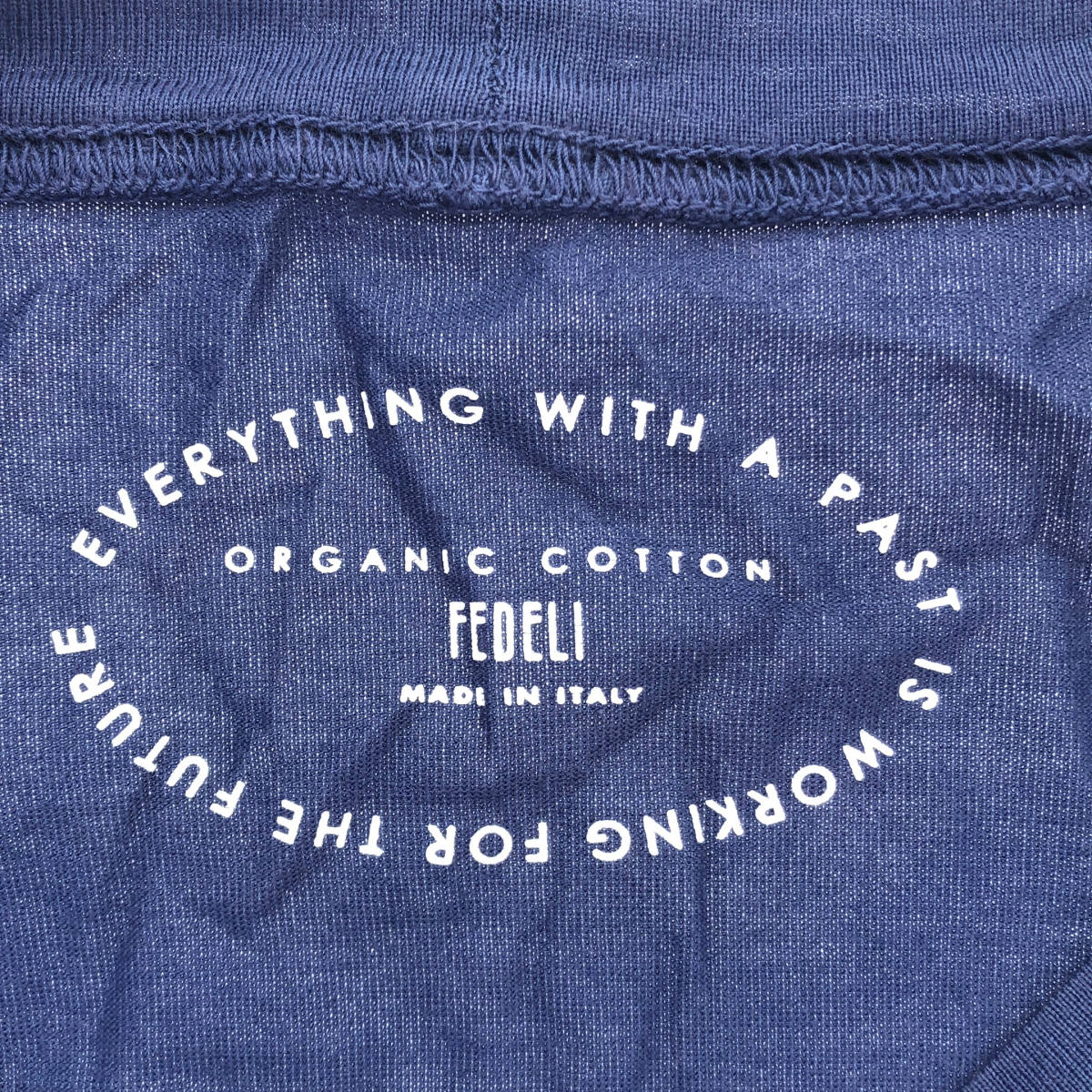 FEDELI フェデリ ブルー オーガニック コットン Tシャツ トップス
