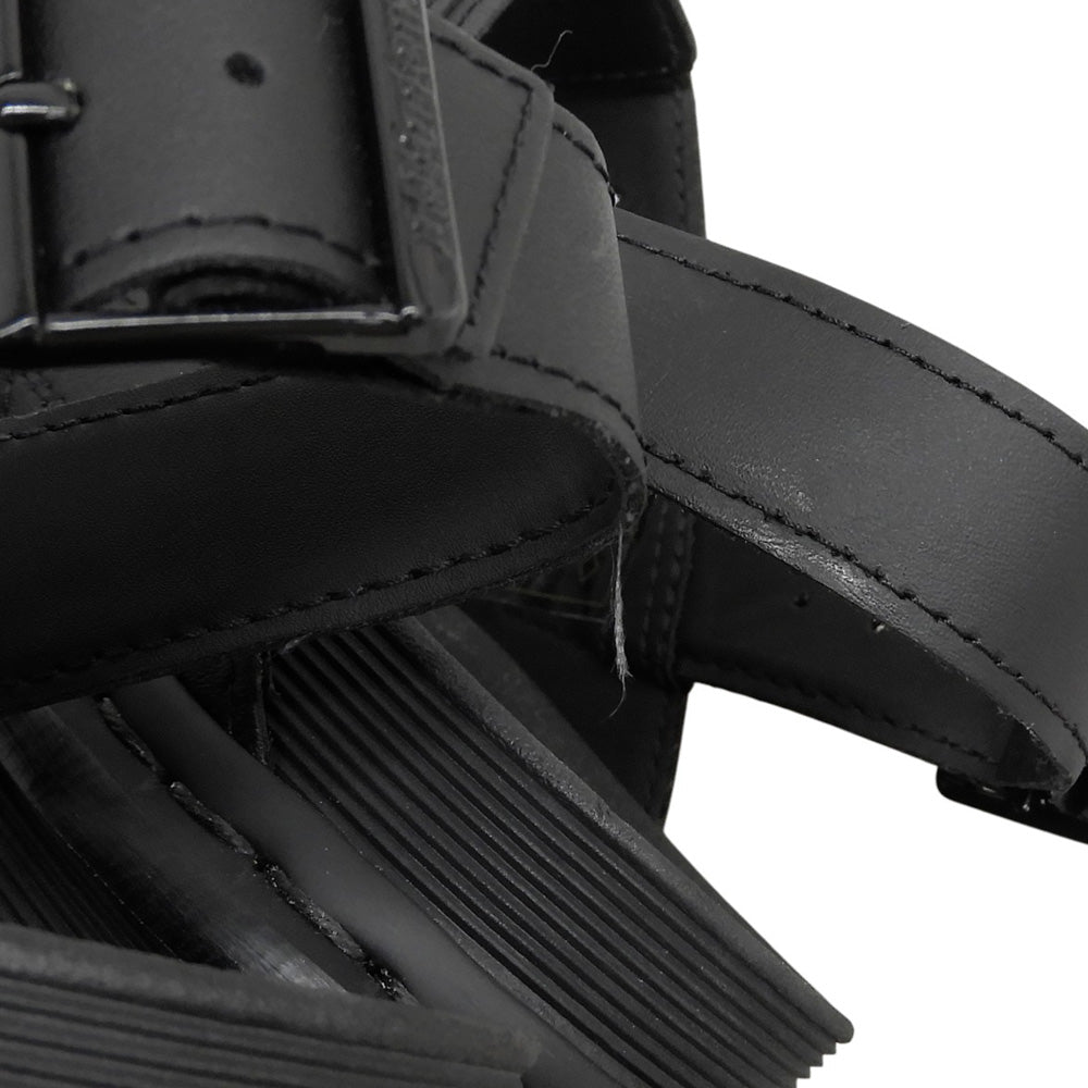 Dr.Martens ドクターマーチン 美品 VOSS バックストラップ レザー サンダル シューズ メンズ ブラック UK7 23802001 シューズ