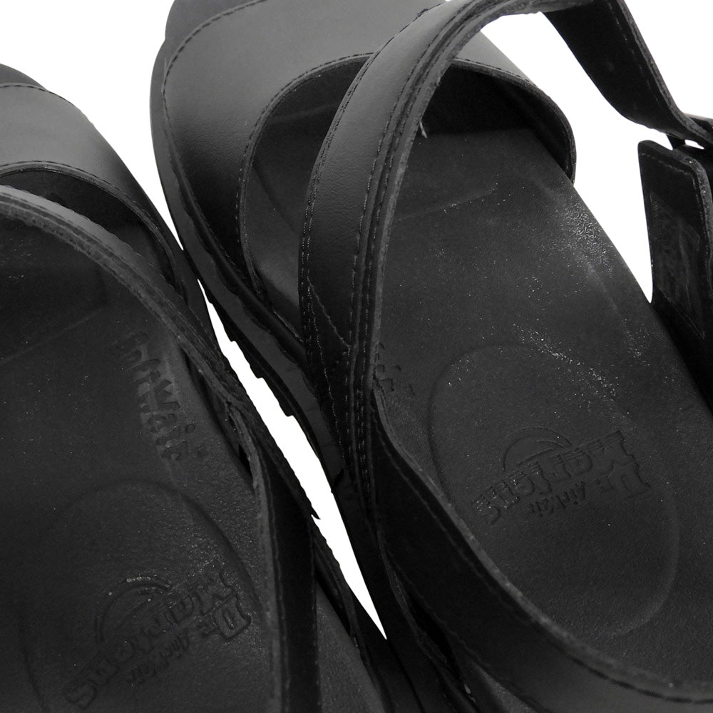 Dr.Martens ドクターマーチン 美品 VOSS バックストラップ レザー サンダル シューズ メンズ ブラック UK7 23802001 シューズ