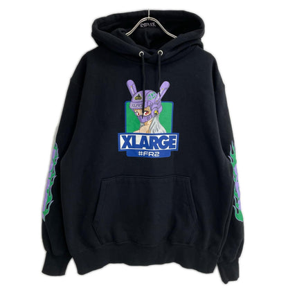 XLARGE エクストララージ ×FR2 ブラック キャラクタープリント パーカー トップス