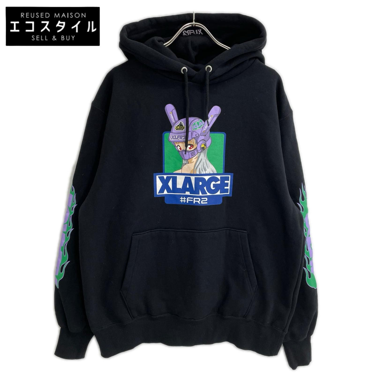 XLARGE エクストララージ ×FR2 ブラック キャラクタープリント パーカー トップス